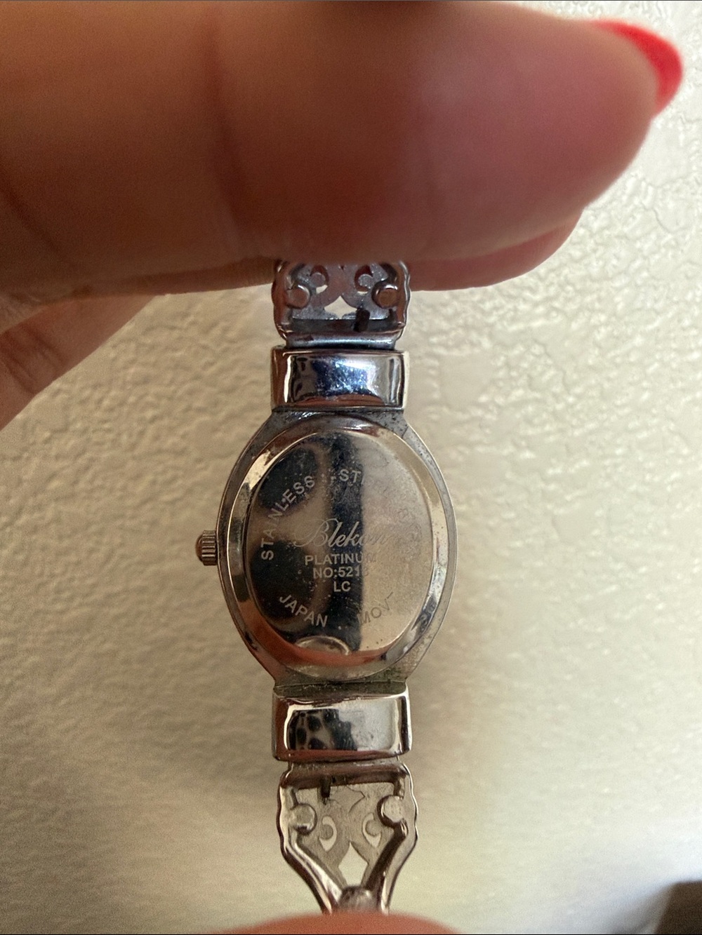 Geneva Silver-Tone Ornate Oval Bracelet Watch with White Dial - Picture 8 of 8